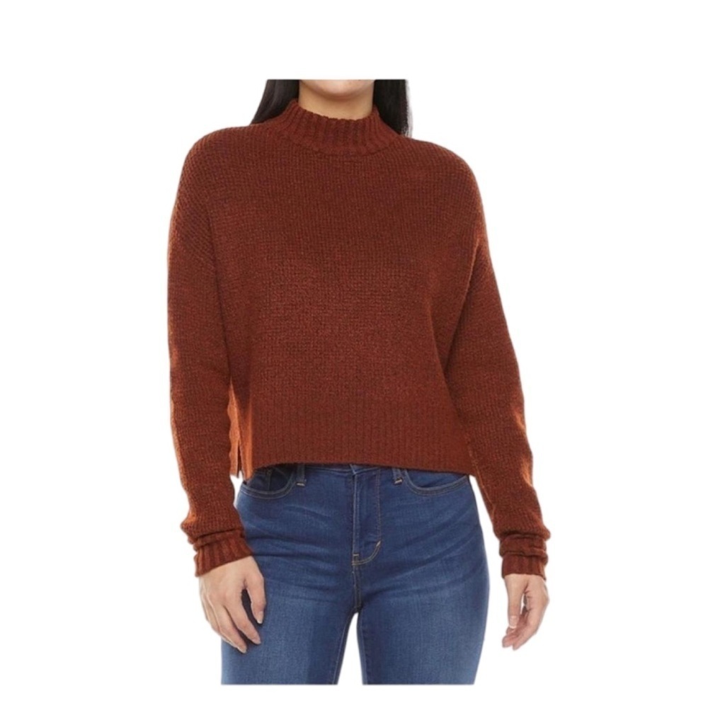 Arizona Jean Co Mock Neck Long Sleeve Pullover Cropped Sweater Top NWT Size XXL